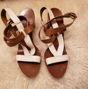 Tory Burch Genuine Leather Block Heel Sandal